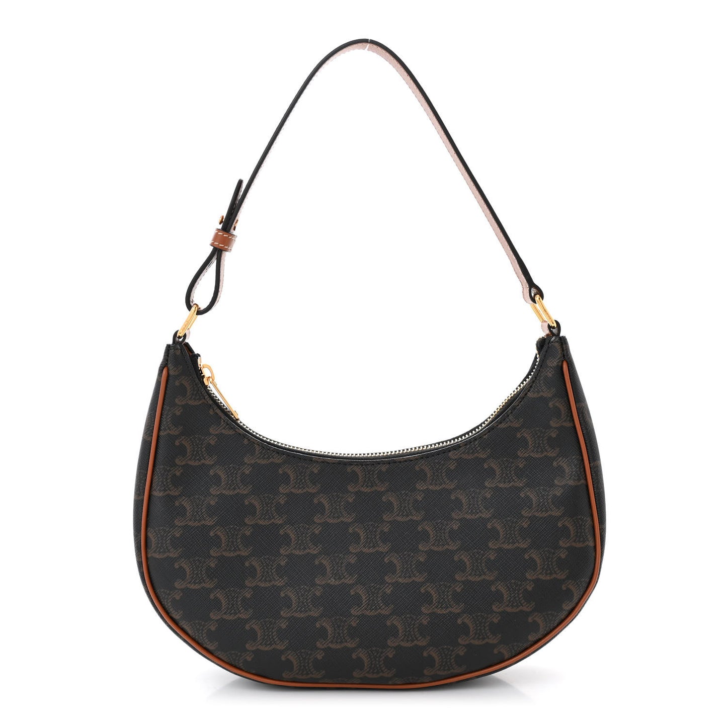 Triomphe Canvas Calfskin Ava Shoulder Bag Tan