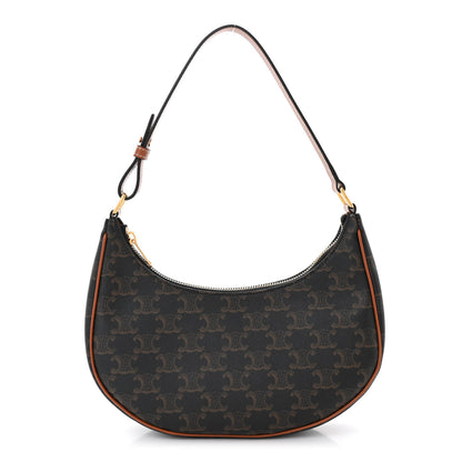 Celine Triomphe Canvas Calfskin Ava Shoulder Bag Tan 1 of 10
