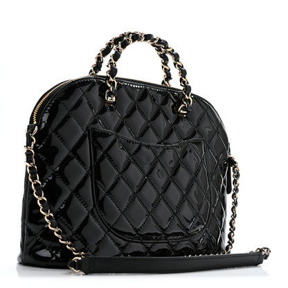 Chanel Patent Quilted Shiny Coco Small Shopping Bag Black 3 of 12