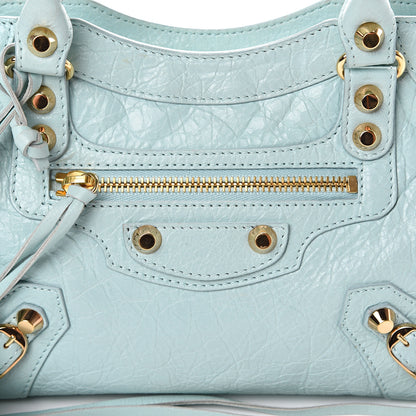Balenciaga Agneau Classic Gold Hardware Mini City Bleu Maldives 7 of 15