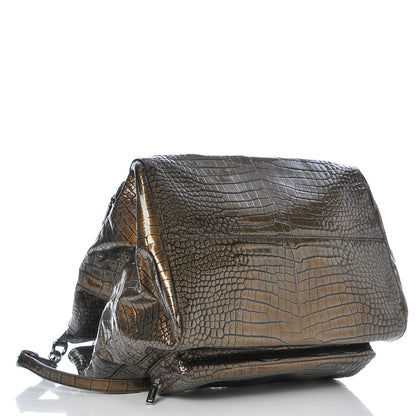 Dolce & Gabbana Patent Crocodile Embossed Miss Pocket Satchel Brown 5 of 8