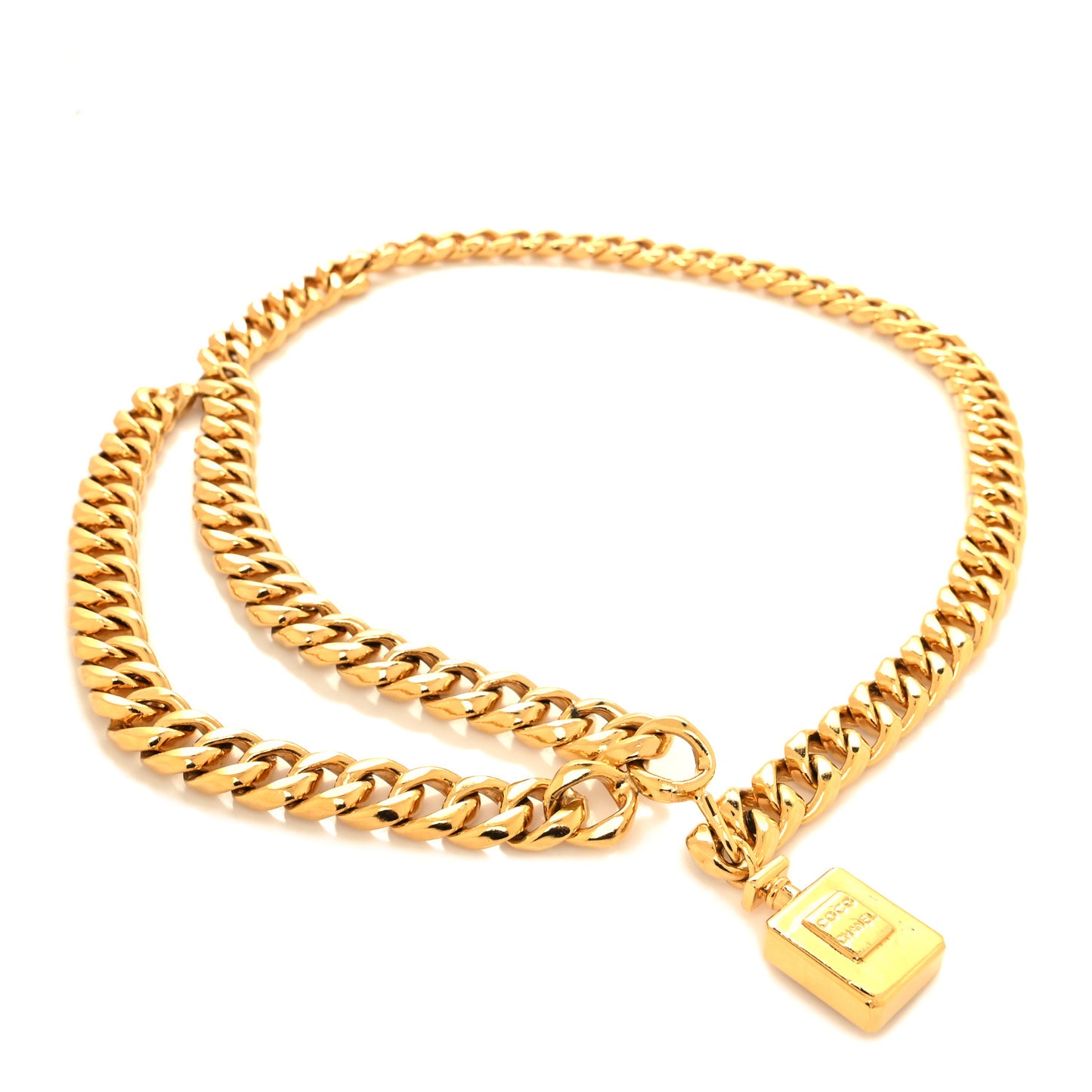 Chain Coco Perfume Bottle Belt Gold