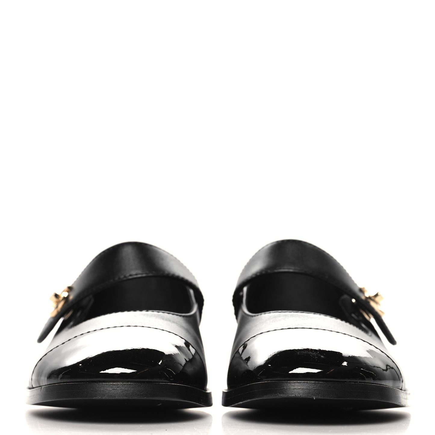 Calfskin Patent Mary Janes Flats 36.5 Black
