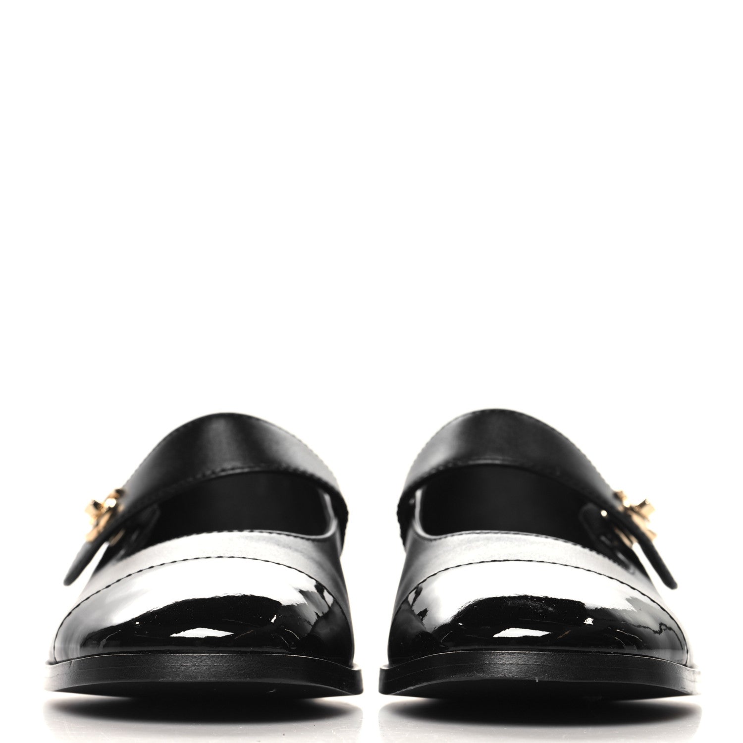 Chanel Calfskin Patent Mary Janes Flats 36.5 Black 3 of 10