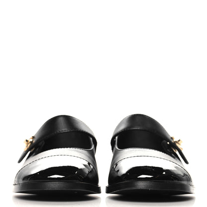 Chanel Calfskin Patent Mary Janes Flats 36.5 Black 3 of 10