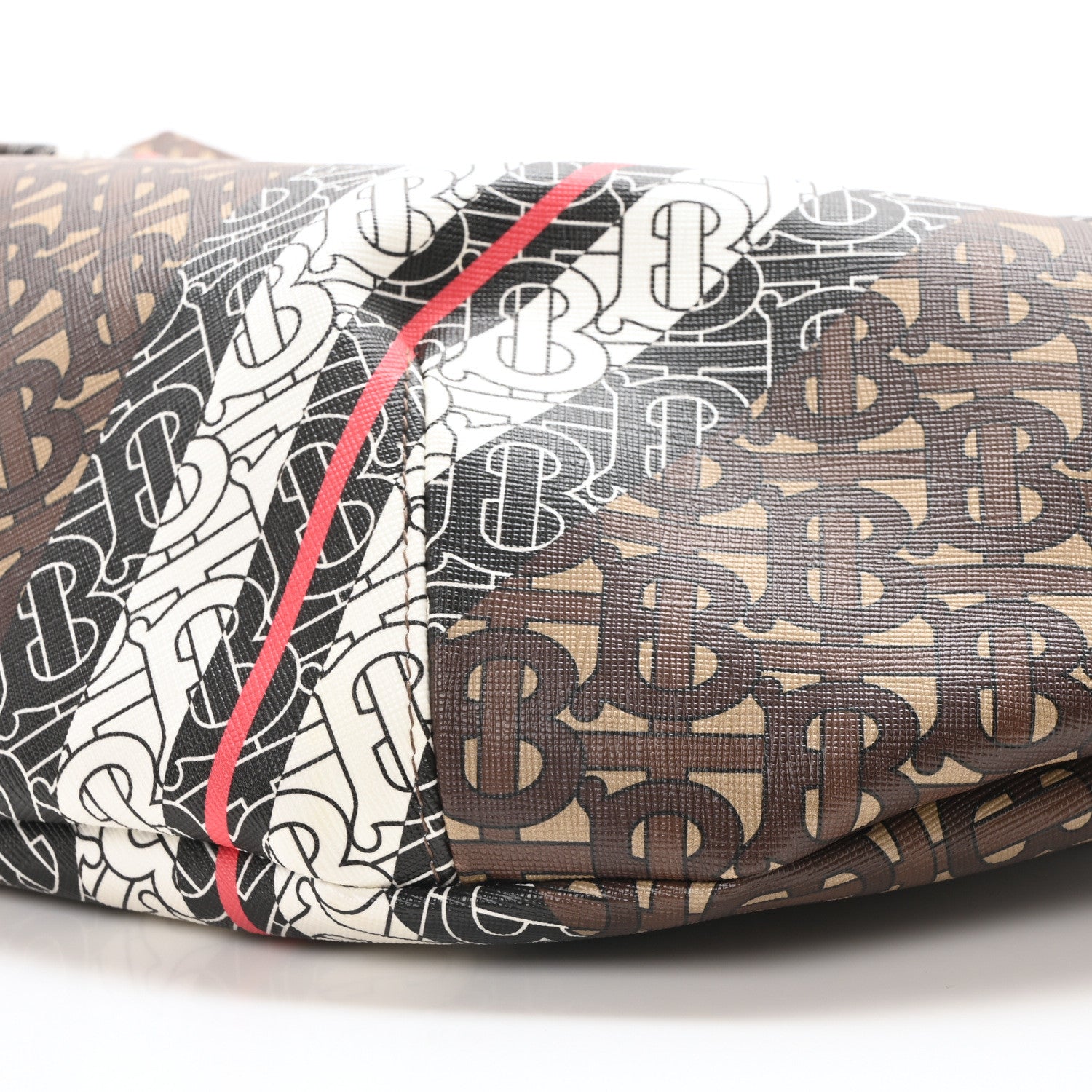 Burberry E-Canvas Monogram Stripe XL Sonny Bum Bag Bridle Brown 10 of 10