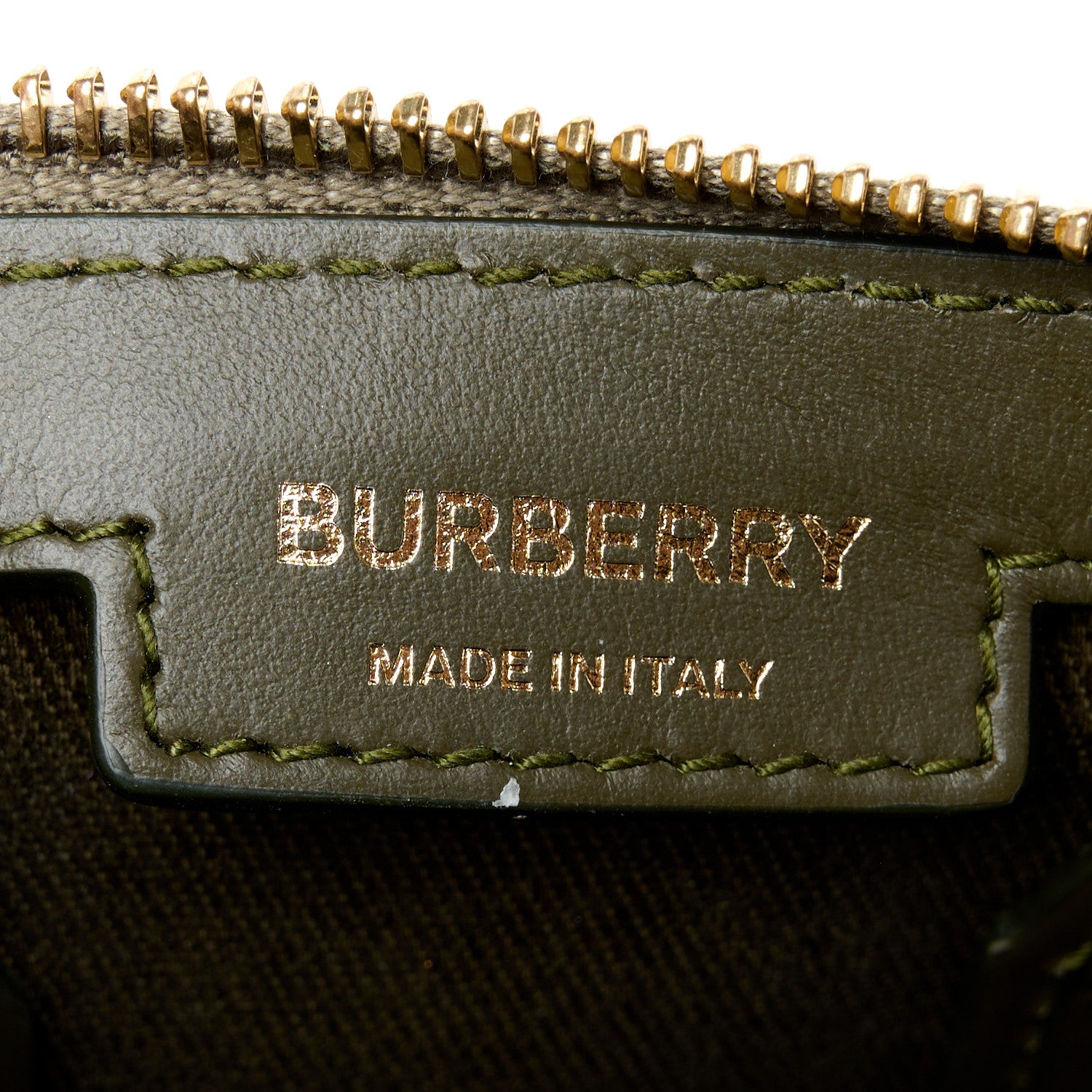 Burberry Vintage Check Mini Bowling Bag Olive Green 5 of 9