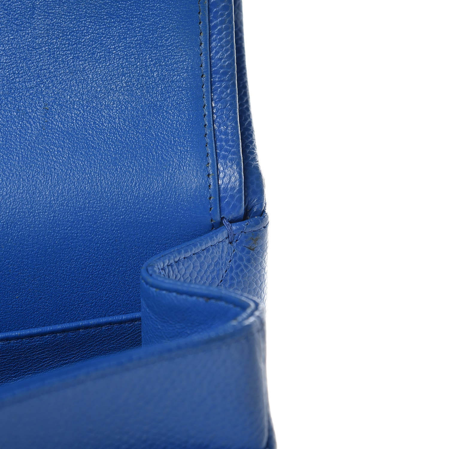 Chanel Caviar Quilted Jumbo Double Flap Blue 13 of 14