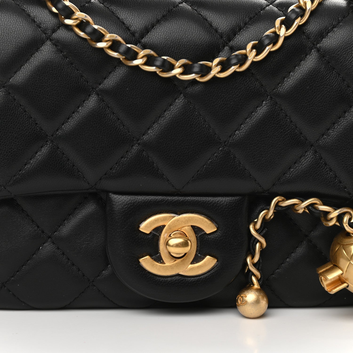 Chanel Lambskin Quilted Mini Pearl Crush Flap Black 8 of 11