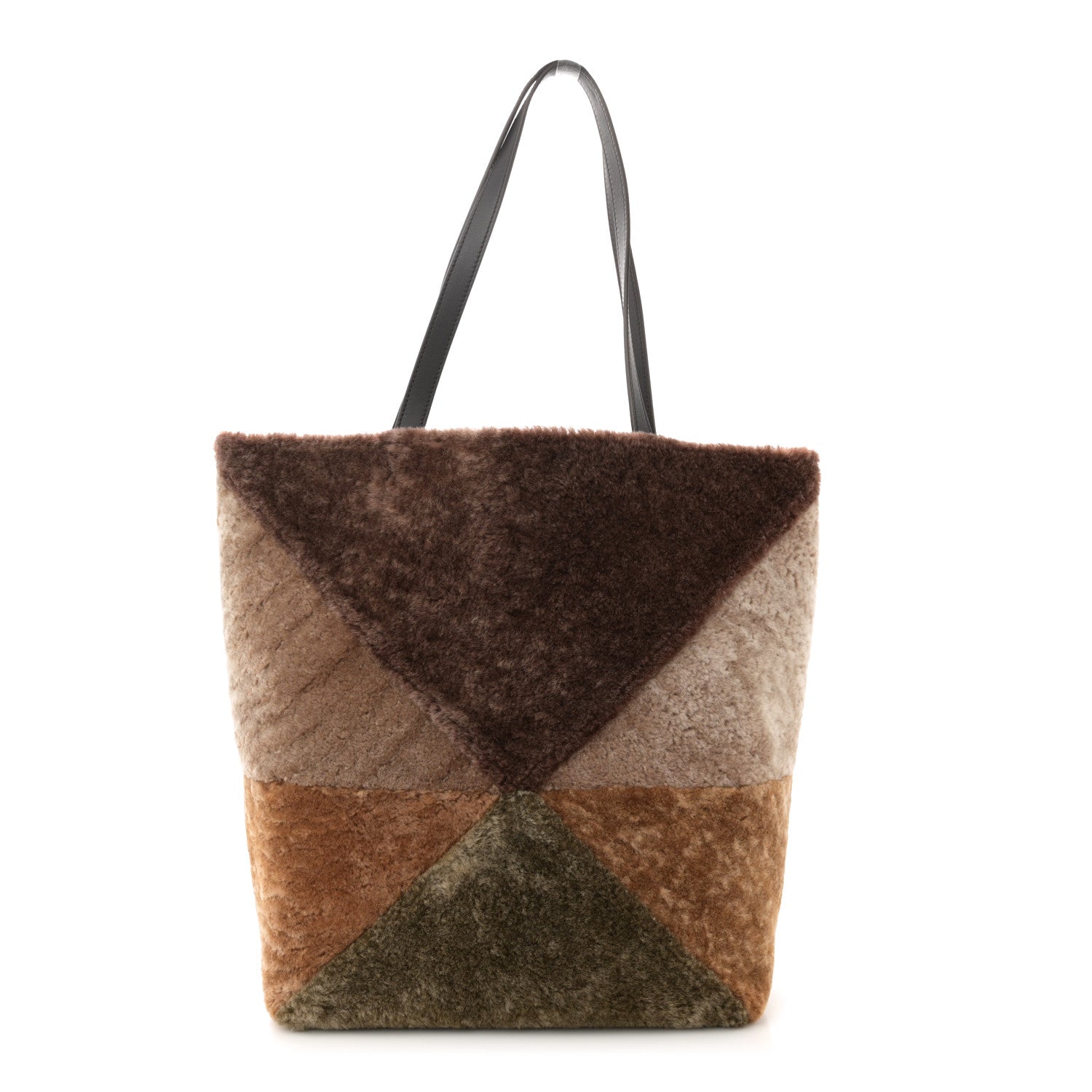 Loewe Shearling Large Puzzle Fold Tote Multicolor 1 of 9