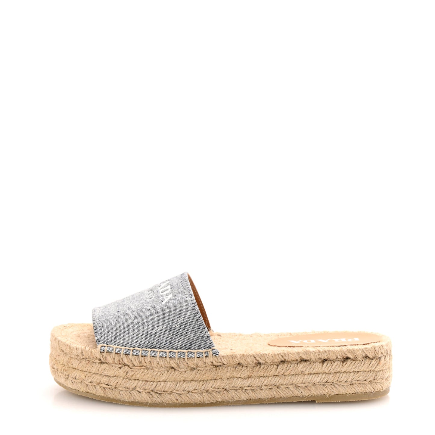 Canvas Logo Espadrille Platform Sandals 38 Blue