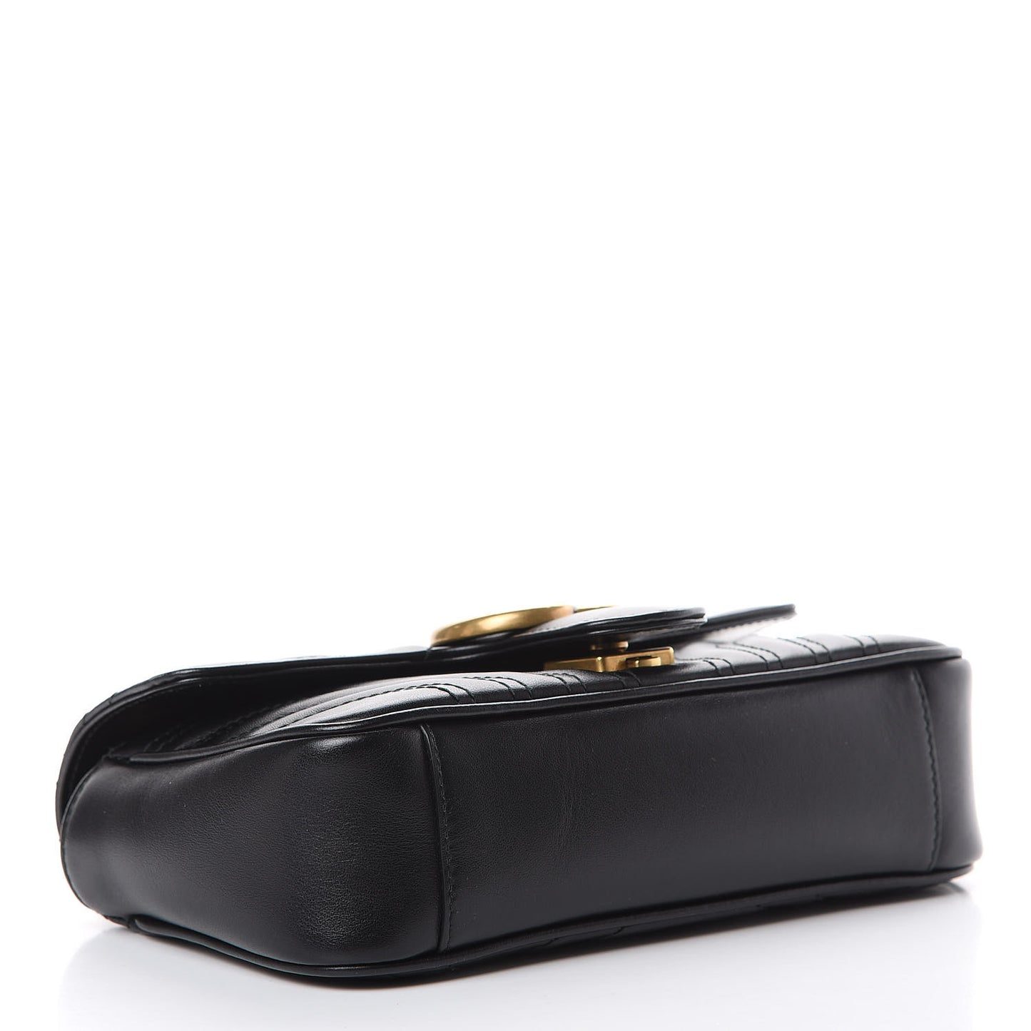 Calfskin Matelasse Mini GG Marmont Shoulder Bag Black