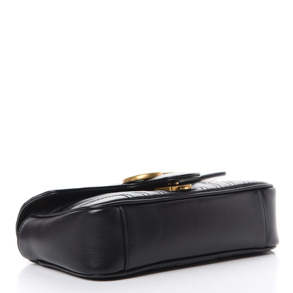 Gucci Calfskin Matelasse Mini GG Marmont Shoulder Bag Black 3 of 19