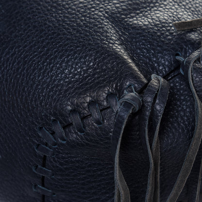 Valentino Garavani Grained Calfskin Rockstud C-Rockee Fringe Tote Deep Blue 9 of 17