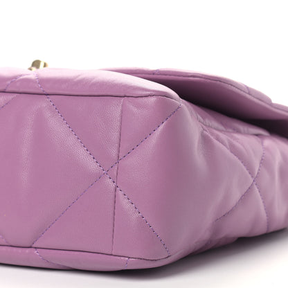 Chanel Goatskin Quilted Large Chanel 19 Flap Purple 9 of 9