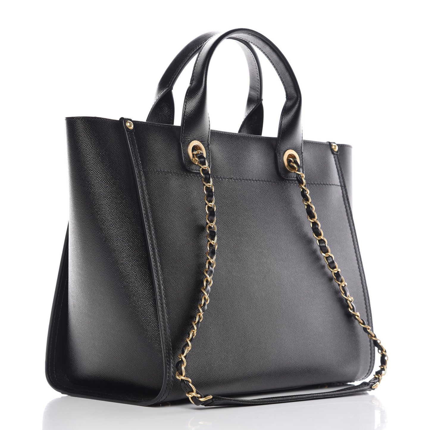 Caviar Small Studded Deauville Tote Black