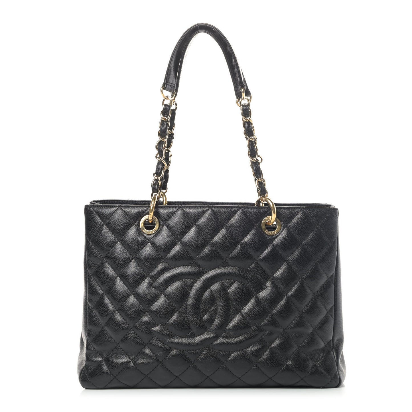 Caviar Quilted Grand Shopping Tote GST Black