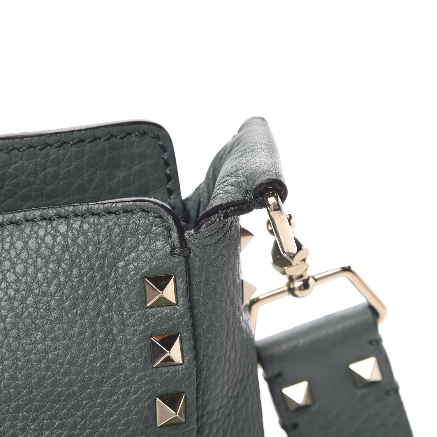 Valentino Garavani Pebbled Calfskin Small Rockstud Flip-Lock Messenger Bag Giada 11 of 12