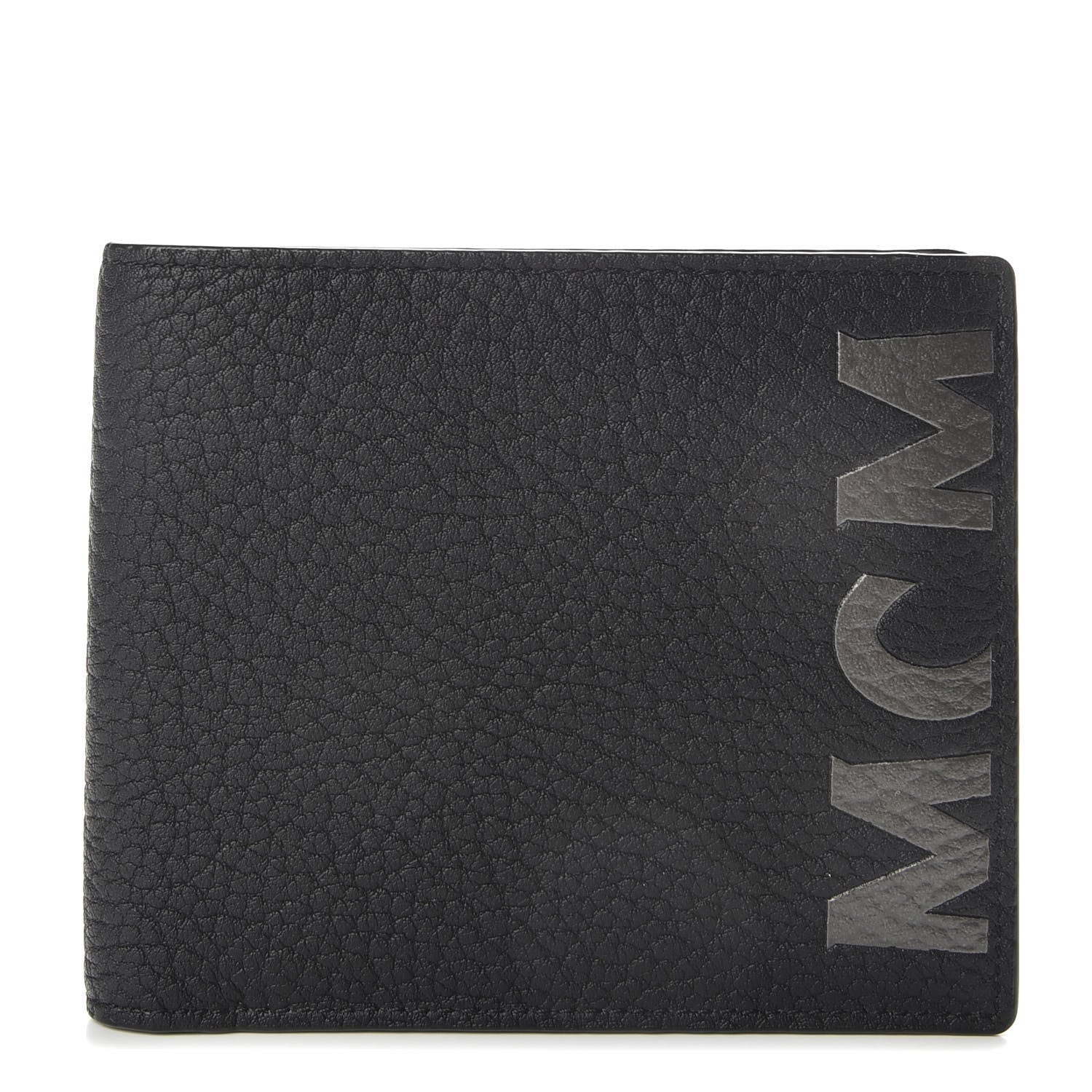 MCM Grained Calfskin Logo Bi-Fold Wallet Black 1 of 6