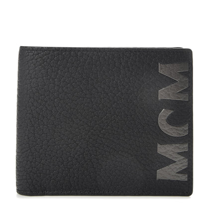 MCM Grained Calfskin Logo Bi-Fold Wallet Black 1 of 6