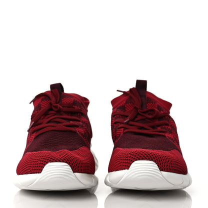 Louis Vuitton Knit Damier Mens Fastlane Sneakers 10.5 Burgundy Red 2 of 7