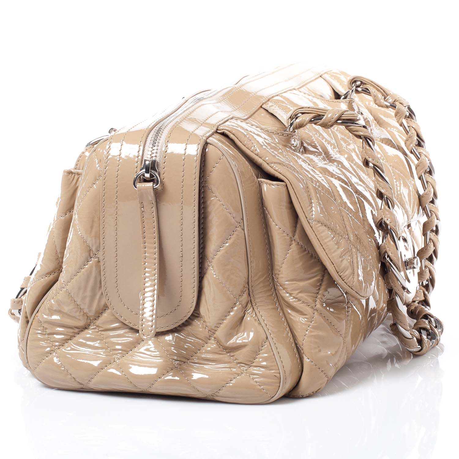 Chanel Patent Day Glo Flap Bag Beige 3 of 11