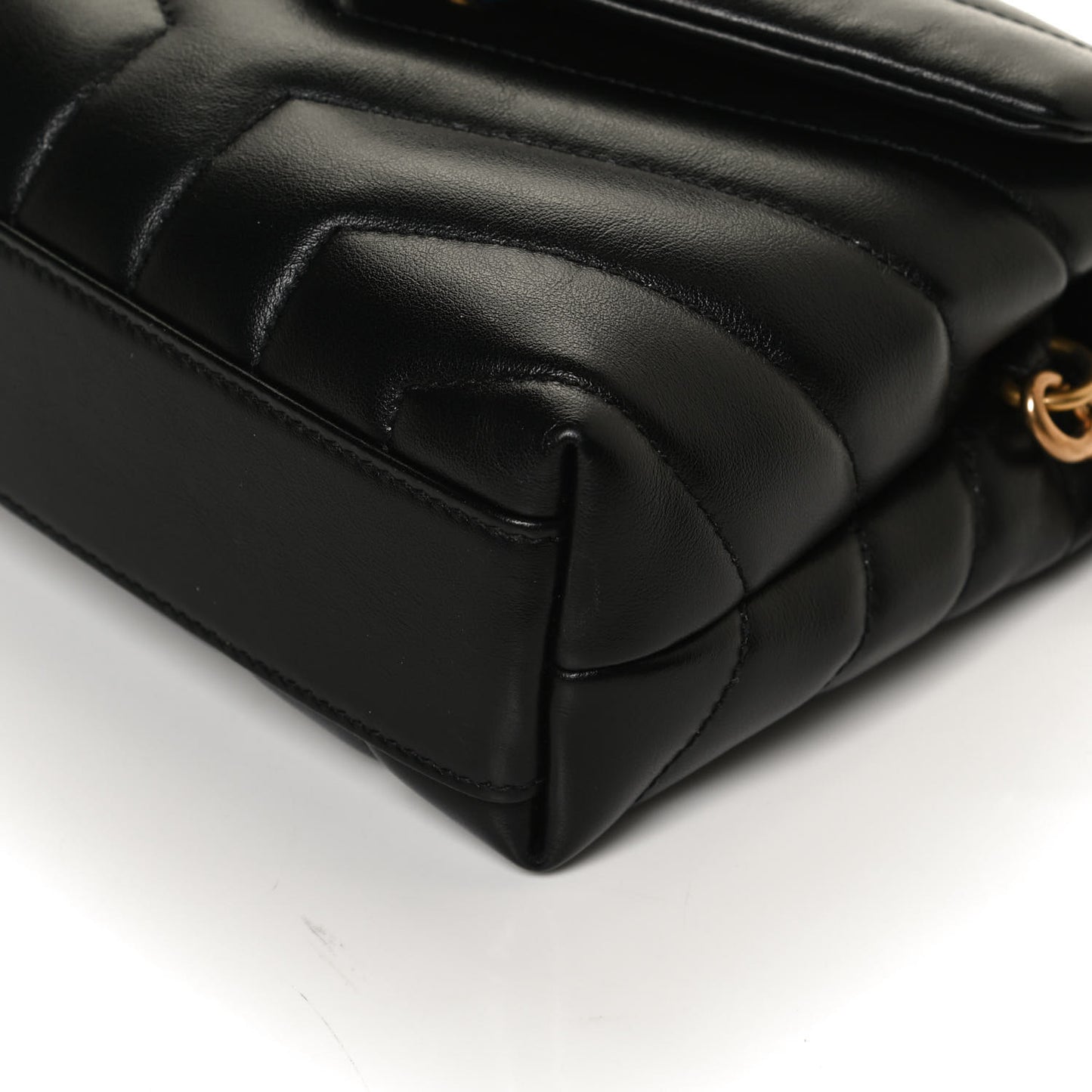 Calfskin Y Quilted Monogram Toy Loulou Crossbody Bag Black