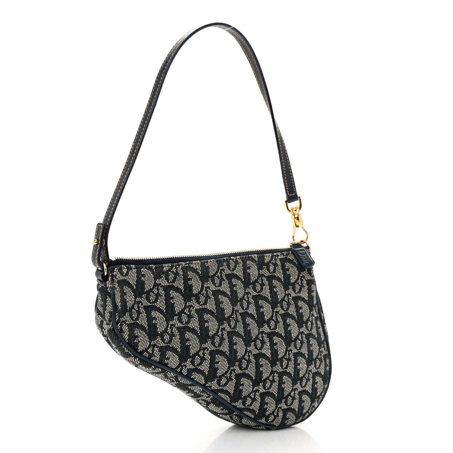 Christian Dior Monogram Mini Saddle Pochette Navy 3 of 11