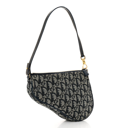 Christian Dior Monogram Mini Saddle Pochette Navy 3 of 11