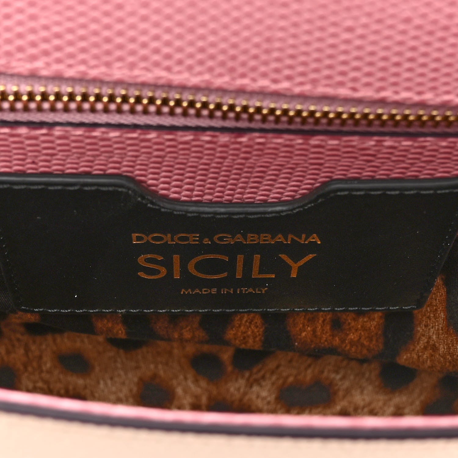 Dolce & Gabbana Lizard Calfskin Embossed Medium Miss Sicily Satchel Pink Beige 6 of 11