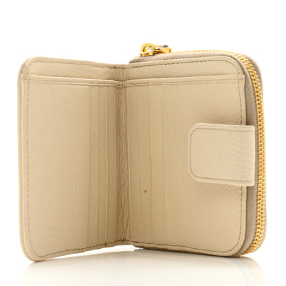 Prada Vitello Daino Compact Zip Around Wallet Cera 5 of 12