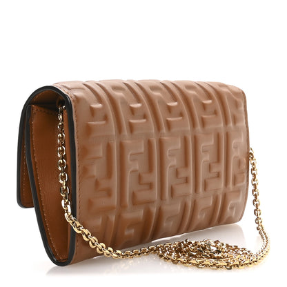Fendi Nappa Matisse FF Embossed Continental Wallet On Chain Coloniale 3 of 10