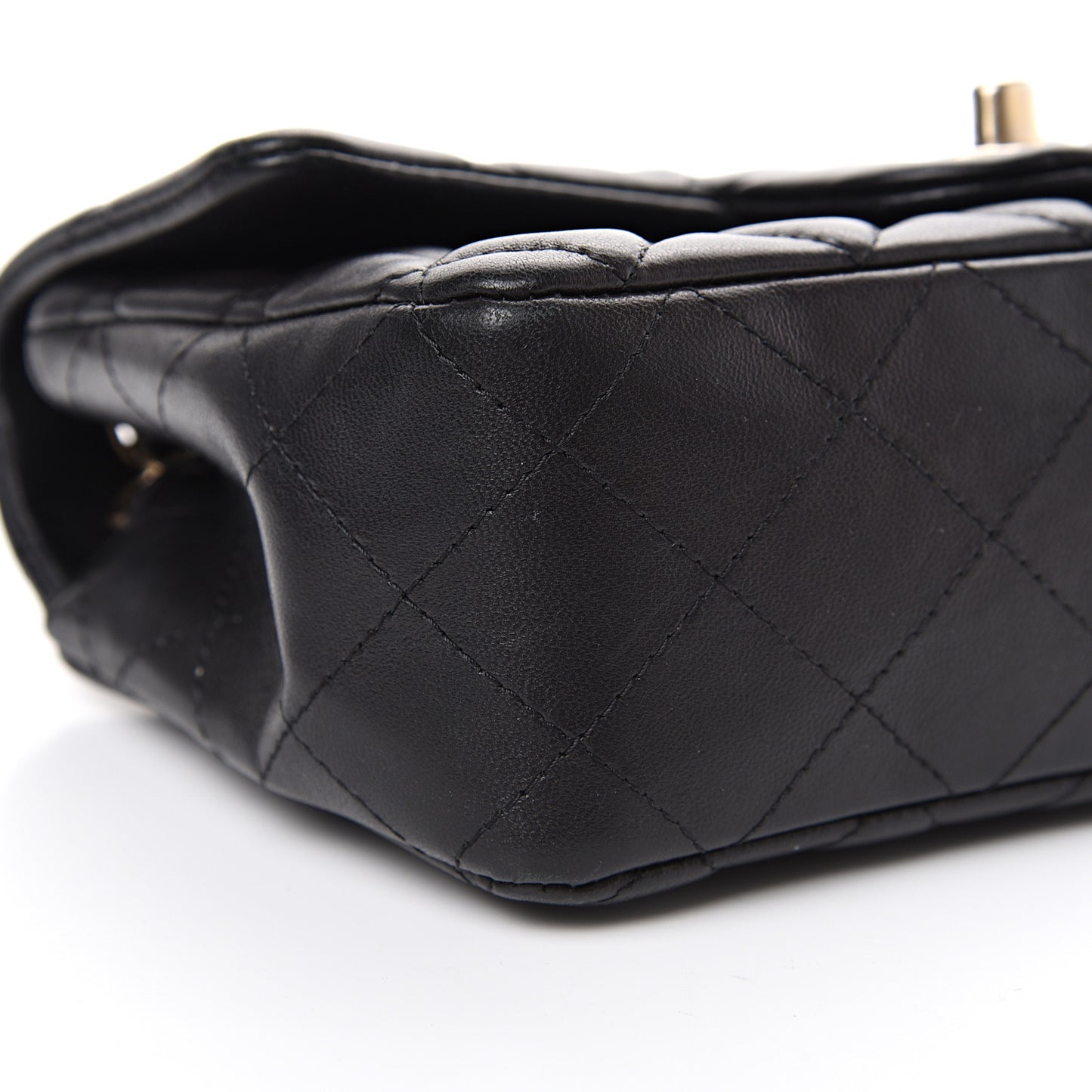 Lambskin Quilted Mini Rectangular Flap Black