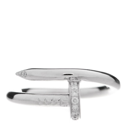 Cartier 18K White Gold Diamond Juste Un Clou Ring 53 6.25 8 of 9