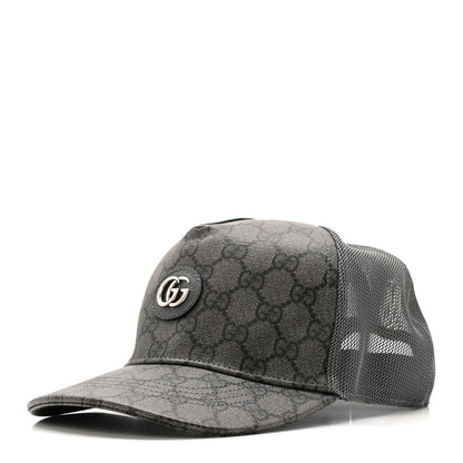 Gucci GG Supreme Monogram Baseball Hat XL Grey Black Graphite Grey 1 of 9
