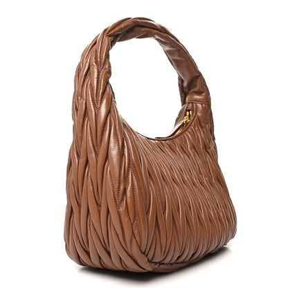Miu Miu Nappa Matelasse Wander Large Hobo Cognac 3 of 9