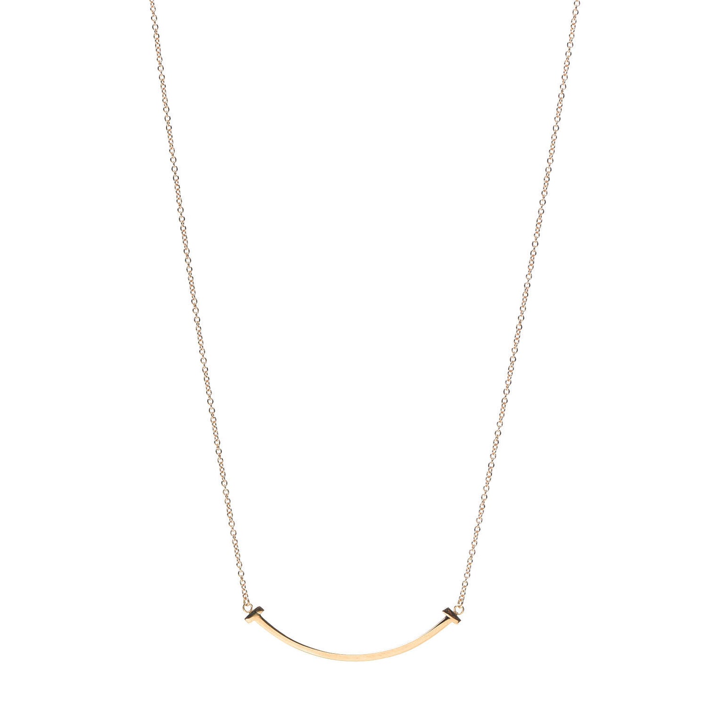 18K Rose Gold Small T Smile Pendant Necklace