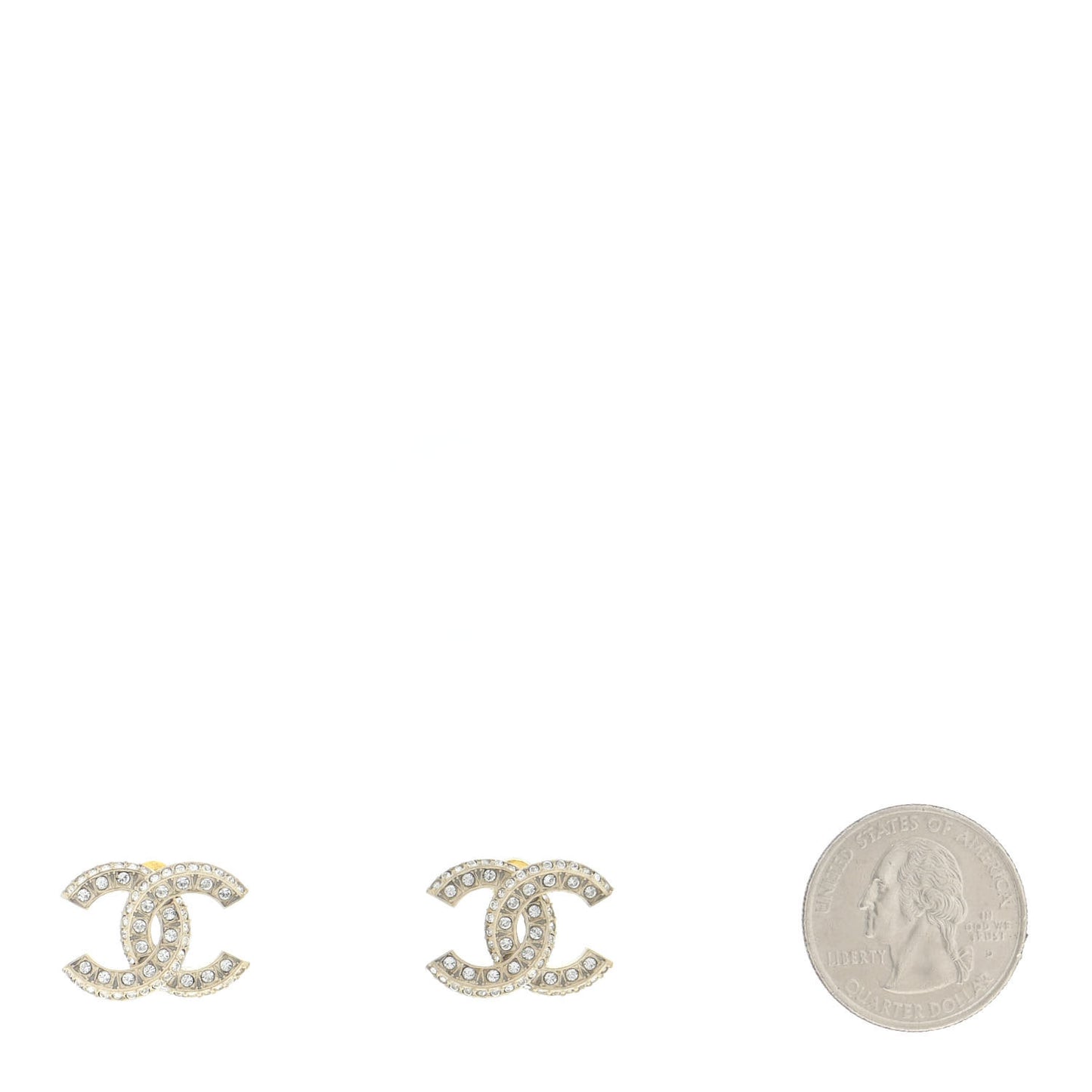 Crystal Timeless CC Earrings Light Gold