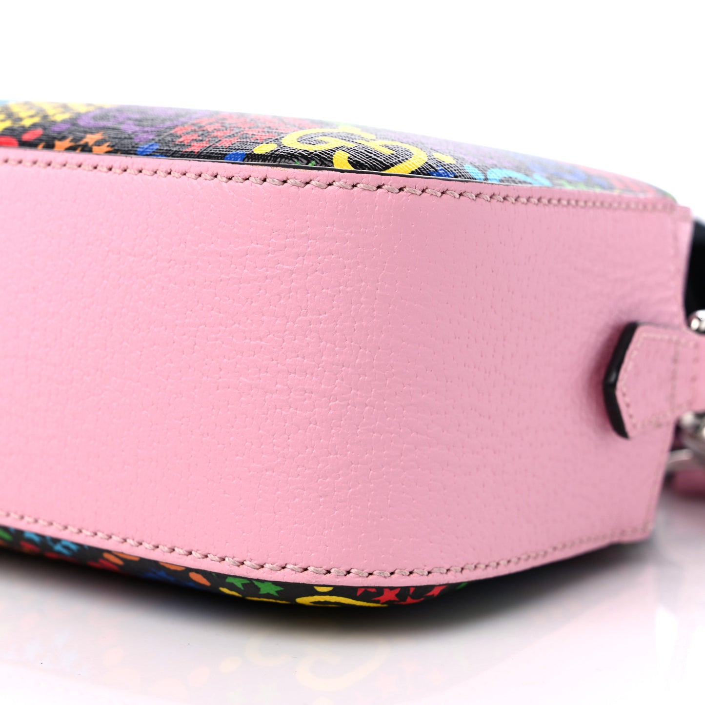 GG Supreme Monogram Psychedelic Shoulder Bag Black Multicolor Sugar Pink