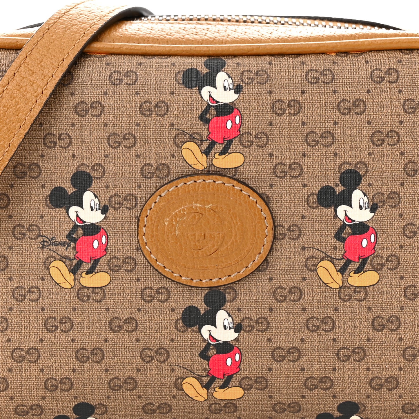 X DISNEY Mini Vintage GG Supreme Monogram Mickey Mouse Shoulder Bag Beige Vintage Sun Oil