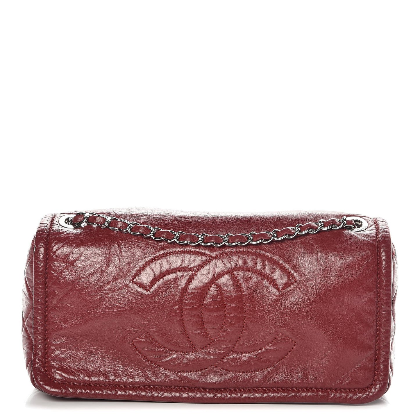 Calfskin Medium Timeless CC Flap Dark Red