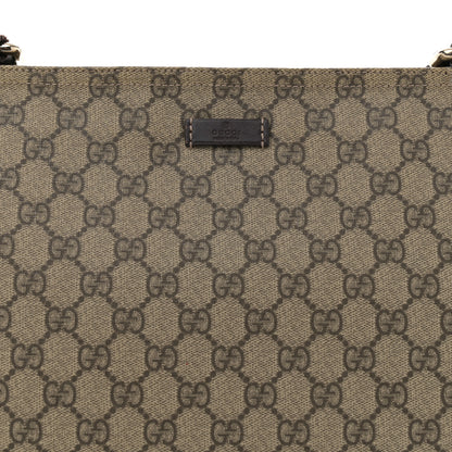 Gucci GG Supreme Monogram Medium Flat Messenger Bag Dark Brown 8 of 10