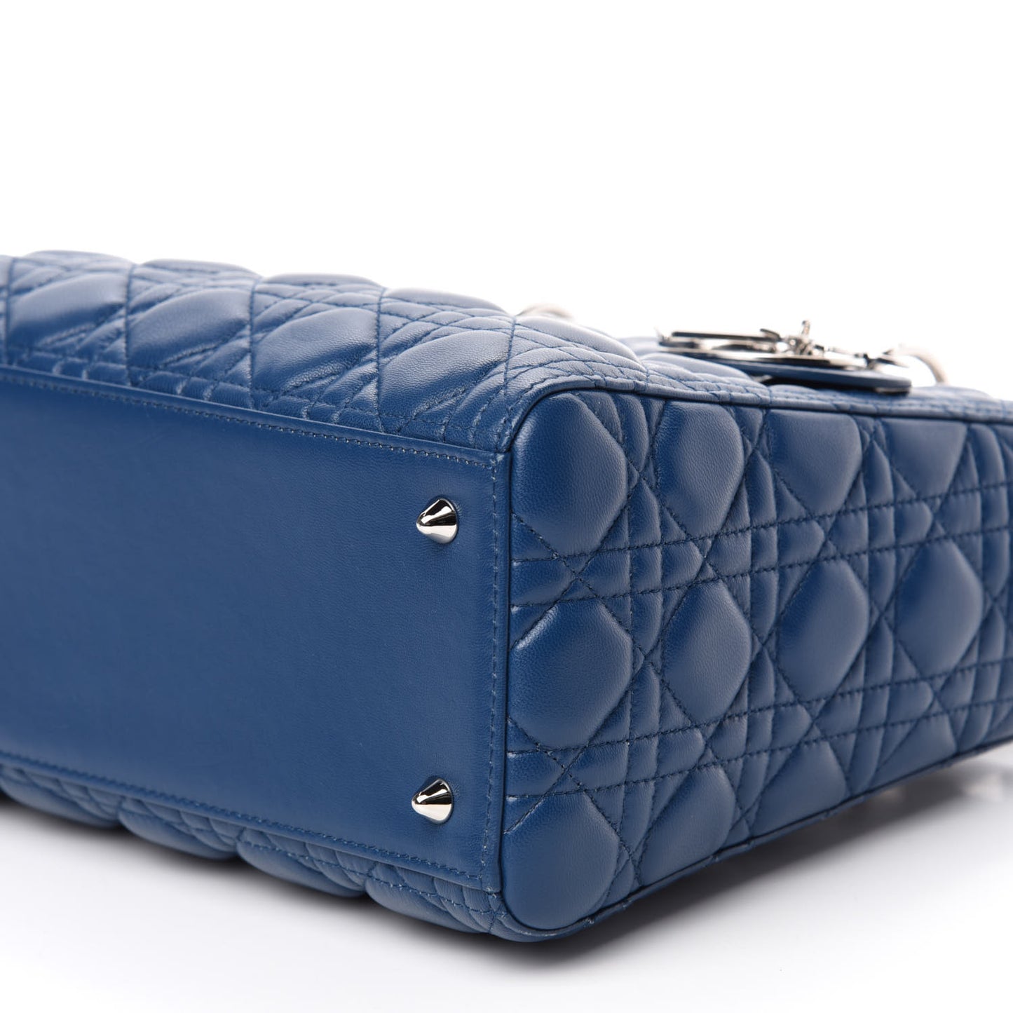 Lambskin Cannage Medium Lady Dior Blue