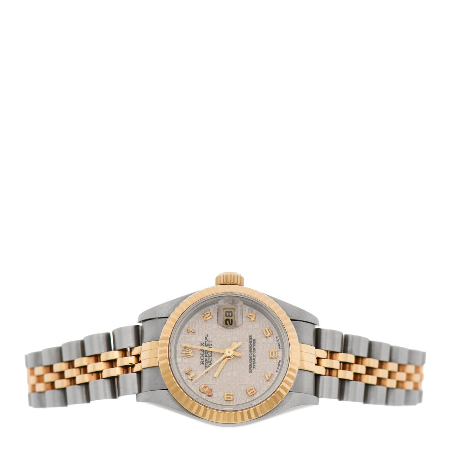Stainless Steel 18K Yellow Gold 26mm Oyster Perpetual Datejust Watch White Jubilee 69173