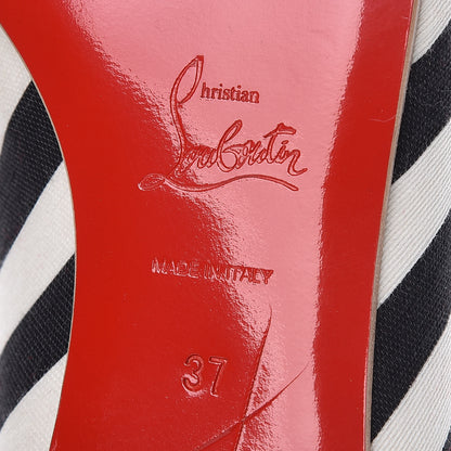 Christian Louboutin Toile Rayee Patent Spikes Womens Intern Flat Loafers 37 Black Poudre 6 of 10