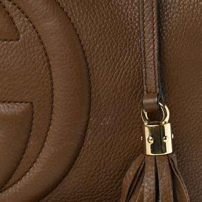 Gucci Pebbled Calfskin Medium Soho Chain Shoulder Bag Maple Brown 13 of 15