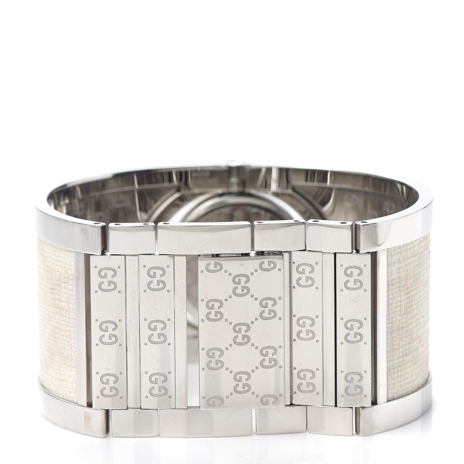Gucci Stainless Steel Canvas Mother of Pearl 23mm Twirl Quartz Watch 3 of 6