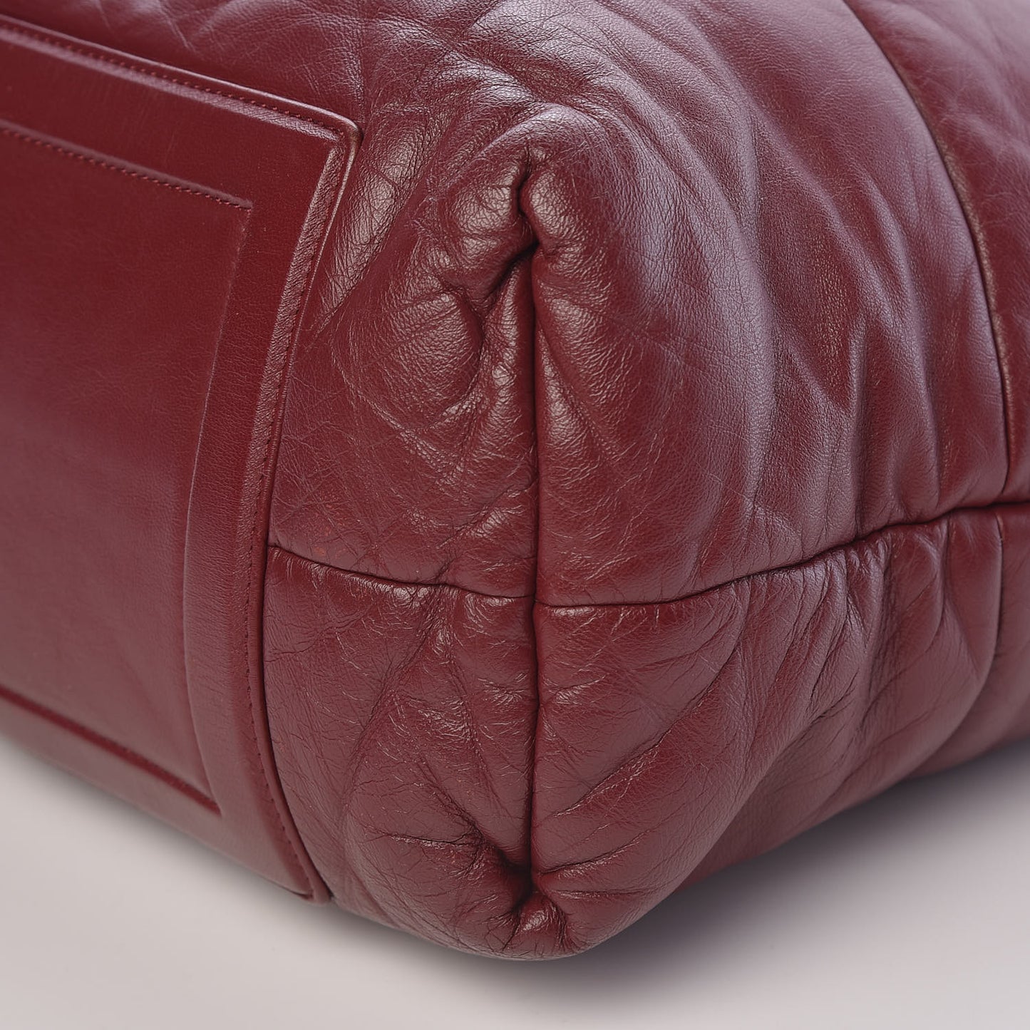Lambskin Quilted Large Coco Cocoon Tote Burgundy
