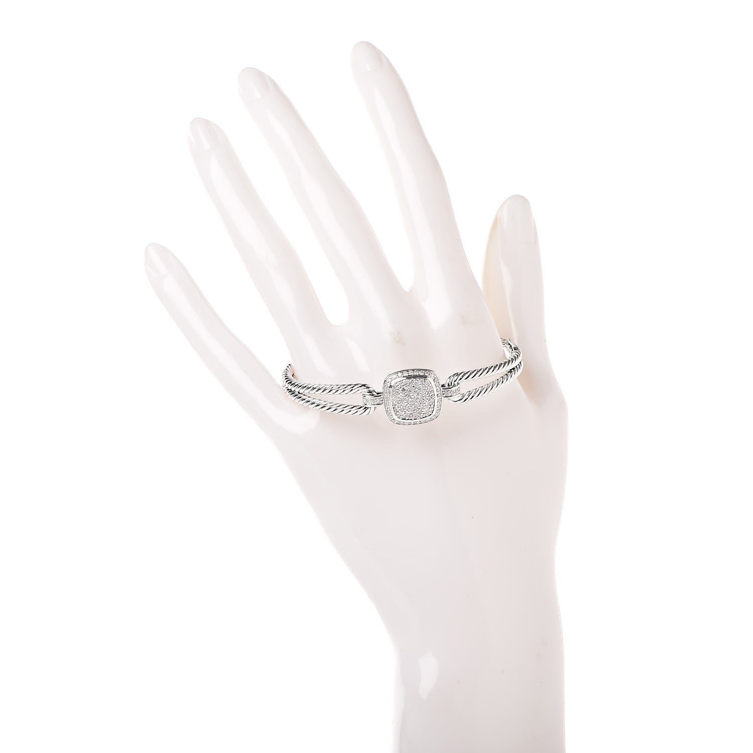 David Yurman Sterling Silver Diamond Albion Cable Bracelet 2 of 6