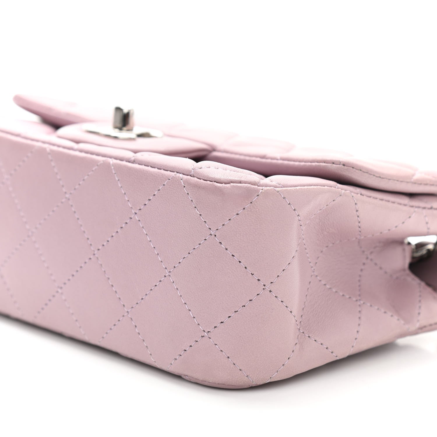 Chanel Lambskin Quilted Mini Rectangular Flap Light Purple 10 of 10